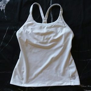 K-Swiss Athletic White Racerback Cami Built-in Bra
